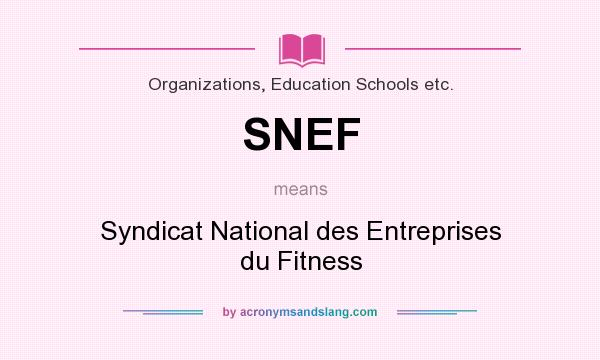 What does SNEF mean? It stands for Syndicat National des Entreprises du Fitness
