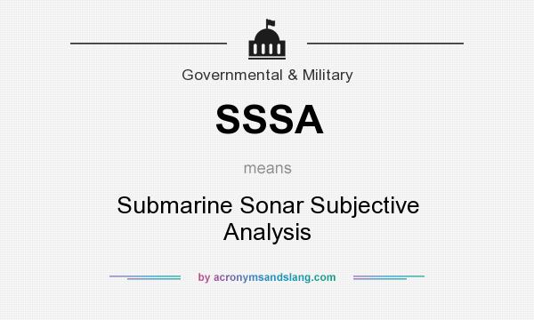 What does SSSA mean? It stands for Submarine Sonar Subjective Analysis