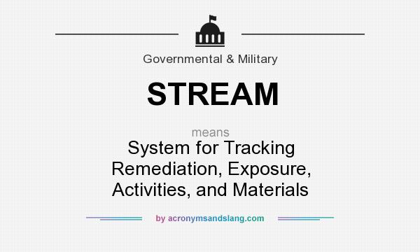 What does STREAM mean? It stands for System for Tracking Remediation, Exposure, Activities, and Materials