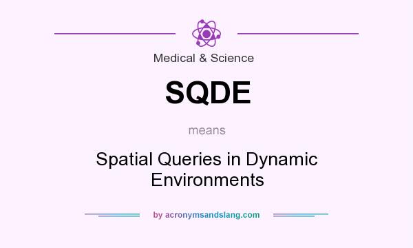 What does SQDE mean? It stands for Spatial Queries in Dynamic Environments