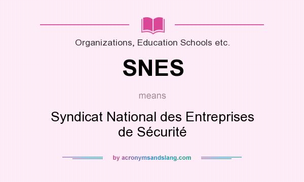 What does SNES mean? It stands for Syndicat National des Entreprises de Sécurité