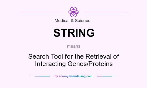 What does STRING mean? It stands for Search Tool for the Retrieval of Interacting Genes/Proteins