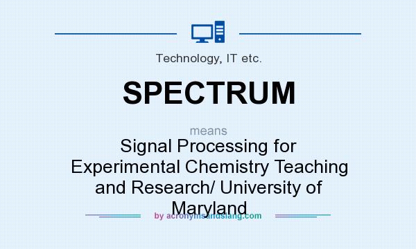 What does SPECTRUM mean? It stands for Signal Processing for Experimental Chemistry Teaching and Research/ University of Maryland