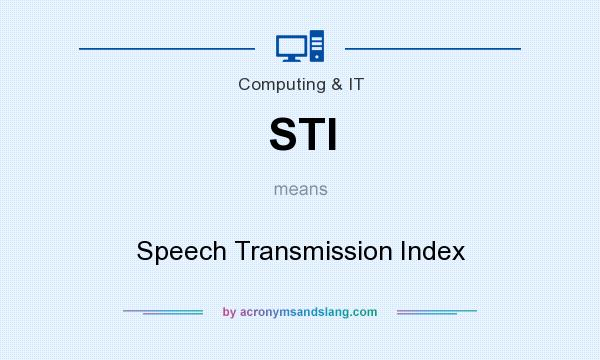 What does STI mean? It stands for Speech Transmission Index