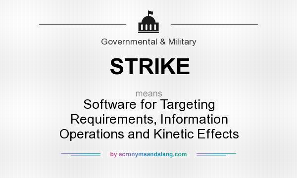 What does STRIKE mean? It stands for Software for Targeting Requirements, Information Operations and Kinetic Effects