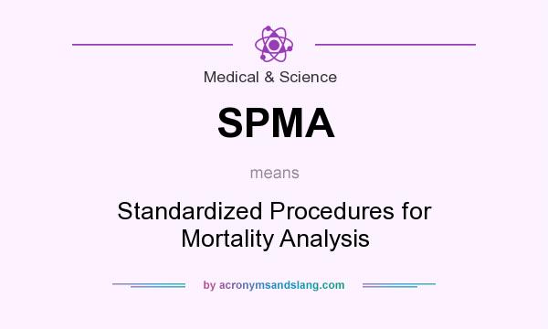 What does SPMA mean? It stands for Standardized Procedures for Mortality Analysis