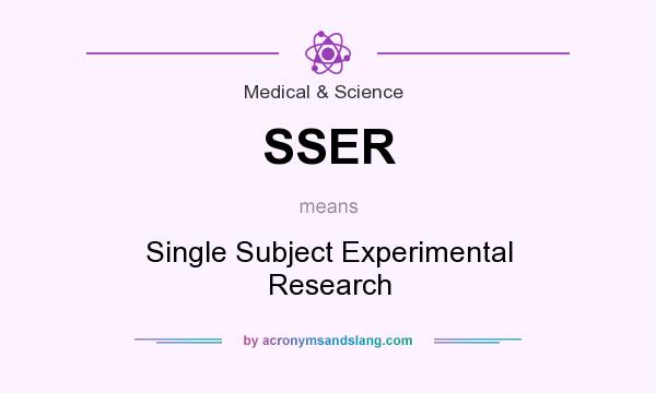 What does SSER mean? It stands for Single Subject Experimental Research