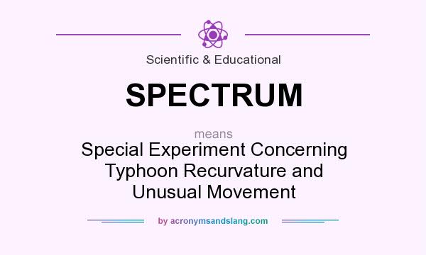 What does SPECTRUM mean? It stands for Special Experiment Concerning Typhoon Recurvature and Unusual Movement