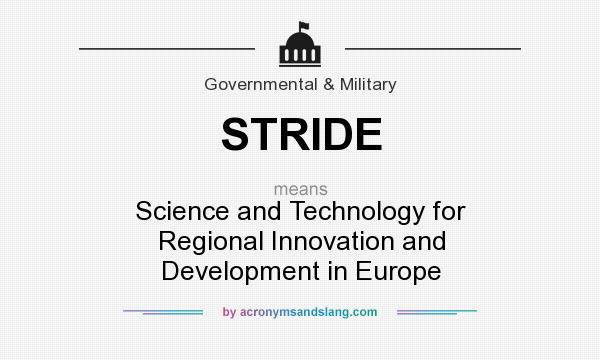 What does STRIDE mean? It stands for Science and Technology for Regional Innovation and Development in Europe