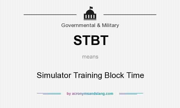 What does STBT mean? It stands for Simulator Training Block Time