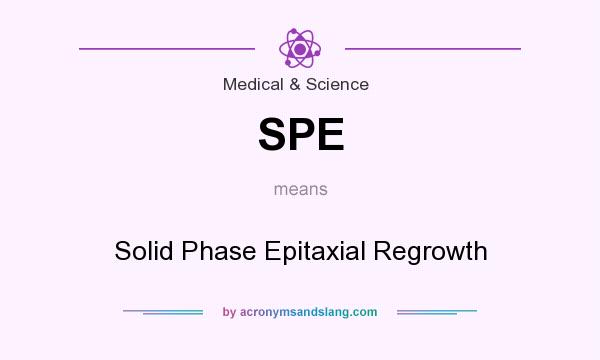 What does SPE mean? It stands for Solid Phase Epitaxial Regrowth