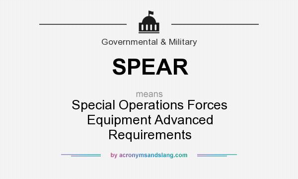 What does SPEAR mean? It stands for Special Operations Forces Equipment Advanced Requirements