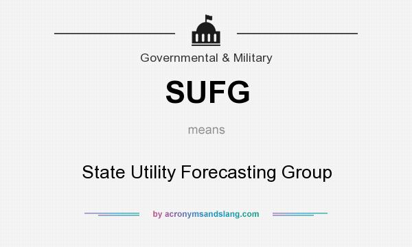 What does SUFG mean? It stands for State Utility Forecasting Group