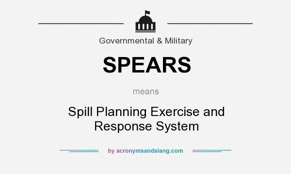 What does SPEARS mean? It stands for Spill Planning Exercise and Response System