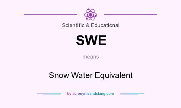What does SWE mean? It stands for Snow Water Equivalent