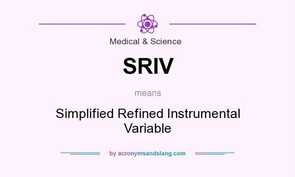 What does SRIV mean? It stands for Simplified Refined Instrumental Variable
