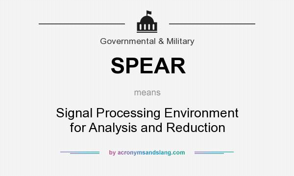 What does SPEAR mean? It stands for Signal Processing Environment for Analysis and Reduction