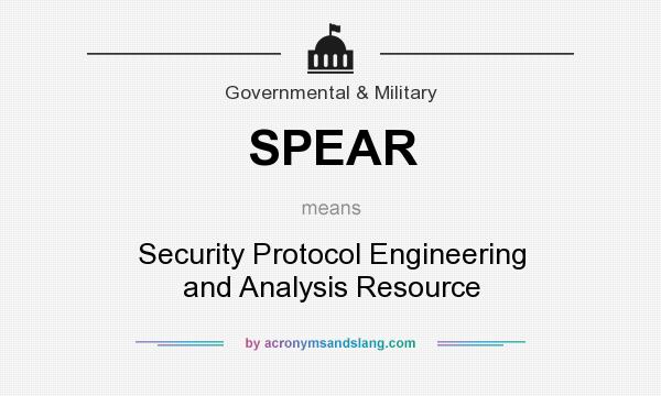 What does SPEAR mean? It stands for Security Protocol Engineering and Analysis Resource