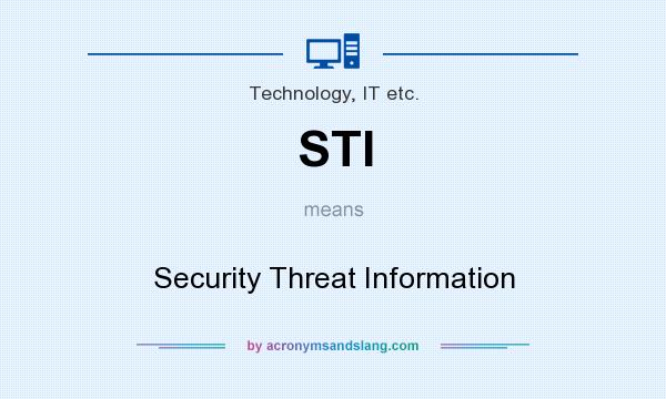What does STI mean? It stands for Security Threat Information