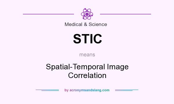 What does STIC mean? It stands for Spatial-Temporal Image Correlation