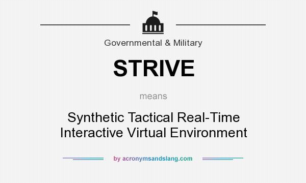 What does STRIVE mean? It stands for Synthetic Tactical Real-Time Interactive Virtual Environment