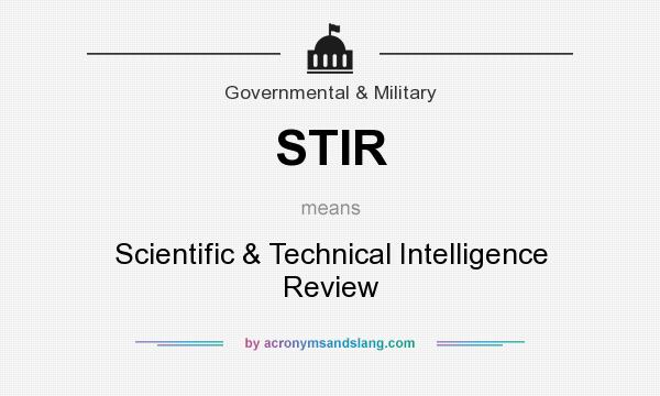 What does STIR mean? It stands for Scientific & Technical Intelligence Review
