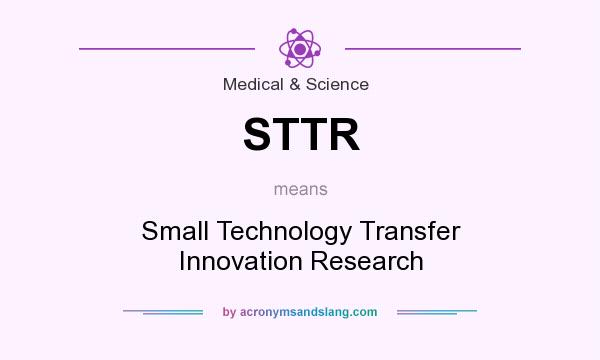 What does STTR mean? It stands for Small Technology Transfer Innovation Research