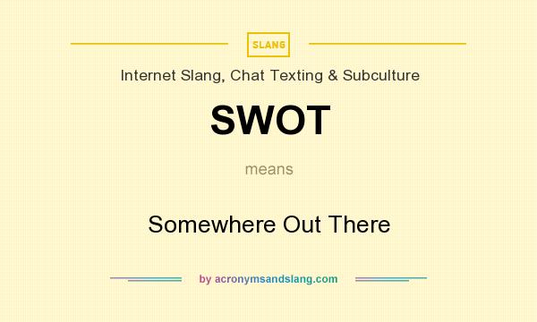What does SWOT mean? It stands for Somewhere Out There