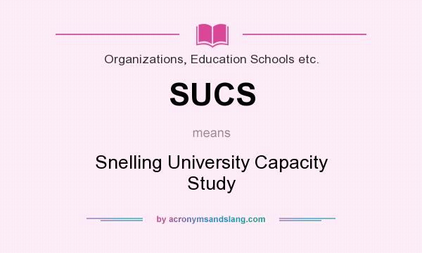 What does SUCS mean? It stands for Snelling University Capacity Study
