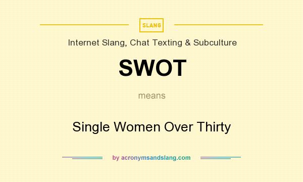 What does SWOT mean? It stands for Single Women Over Thirty