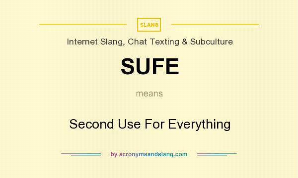 What does SUFE mean? It stands for Second Use For Everything