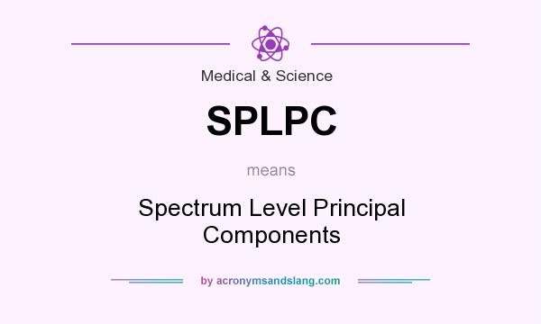 What does SPLPC mean? It stands for Spectrum Level Principal Components