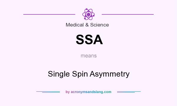What does SSA mean? It stands for Single Spin Asymmetry