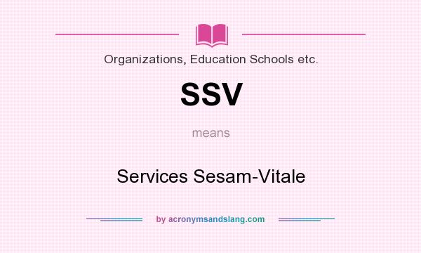 What does SSV mean? It stands for Services Sesam-Vitale