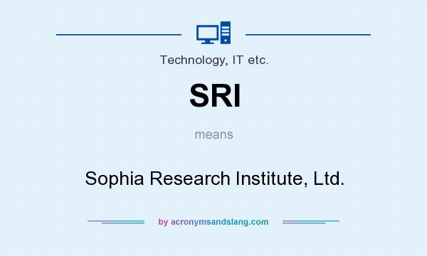 What does SRI mean? It stands for Sophia Research Institute, Ltd.