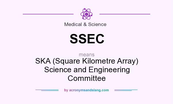 What does SSEC mean? It stands for SKA (Square Kilometre Array) Science and Engineering Committee