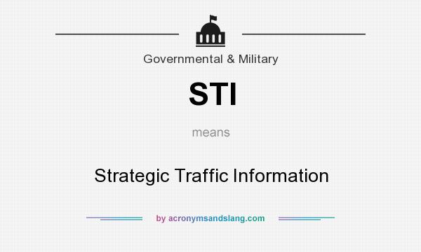 What does STI mean? It stands for Strategic Traffic Information