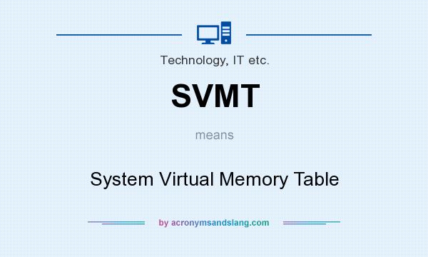What does SVMT mean? It stands for System Virtual Memory Table