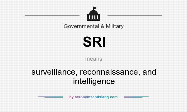 What does SRI mean? It stands for surveillance, reconnaissance, and intelligence