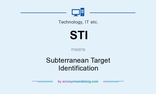 What does STI mean? It stands for Subterranean Target Identification