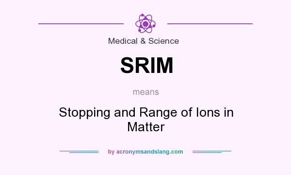 What does SRIM mean? It stands for Stopping and Range of Ions in Matter