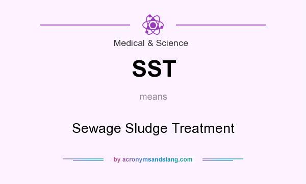 What does SST mean? It stands for Sewage Sludge Treatment