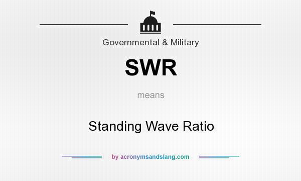 What does SWR mean? It stands for Standing Wave Ratio