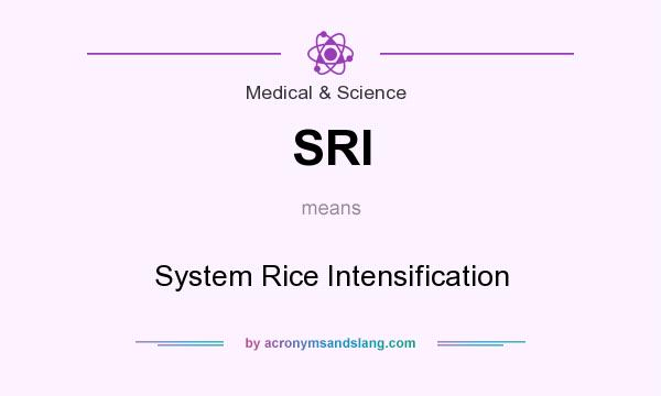 What does SRI mean? It stands for System Rice Intensification