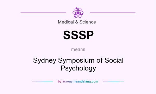 What does SSSP mean? It stands for Sydney Symposium of Social Psychology