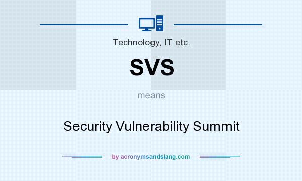 What does SVS mean? It stands for Security Vulnerability Summit