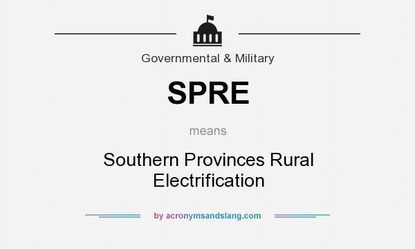 What does SPRE mean? It stands for Southern Provinces Rural Electrification