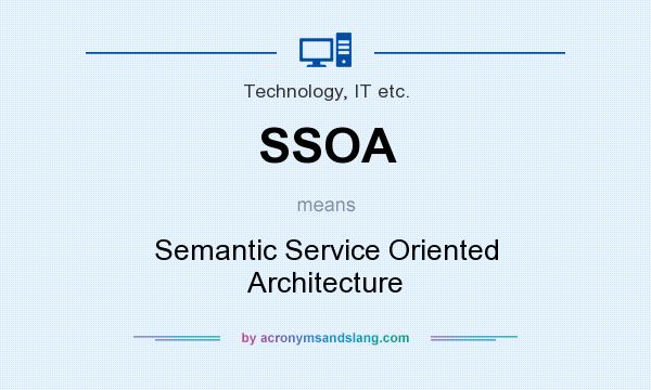 What does SSOA mean? It stands for Semantic Service Oriented Architecture
