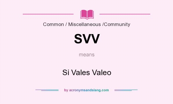 What does SVV mean? It stands for Si Vales Valeo