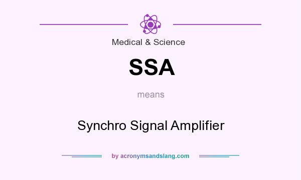 What does SSA mean? It stands for Synchro Signal Amplifier